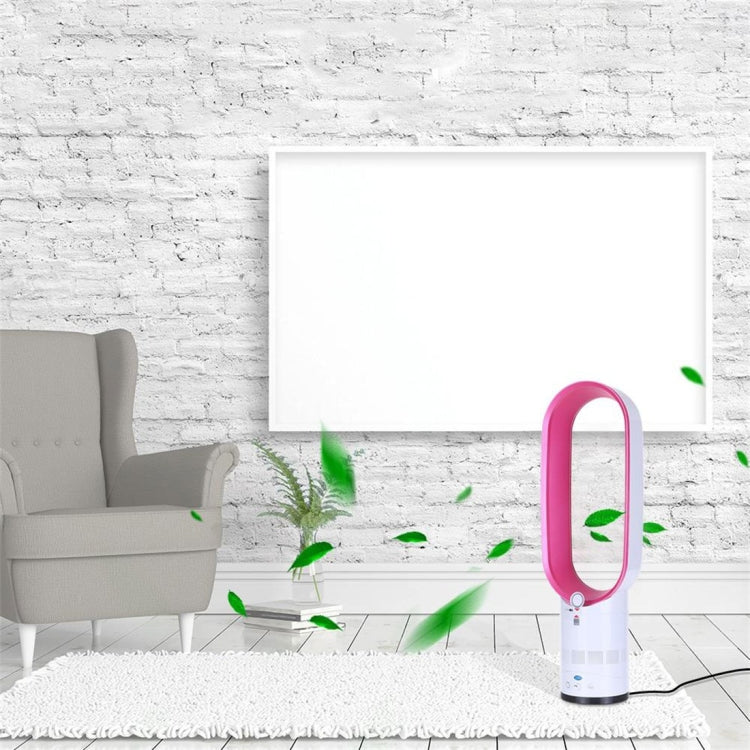 16 inch Household Mute Shaking Head Remote Control Desk Electric Leafless Fan (Rose Red)