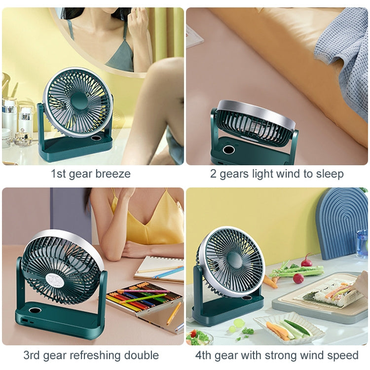 F701 Desktop Electric Fan with LED Display (Green) - Electric Fans by PMC TechLife | Online Shopping South Africa | PMC TechLife | Buy Now Pay Later Mobicred