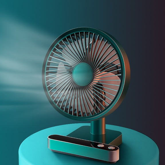 F702 Automatic Shaking Desktop Electric Fan with LED Display (Green)