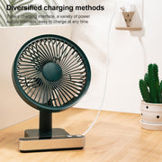 F702 Automatic Shaking Desktop Electric Fan with LED Display (White)