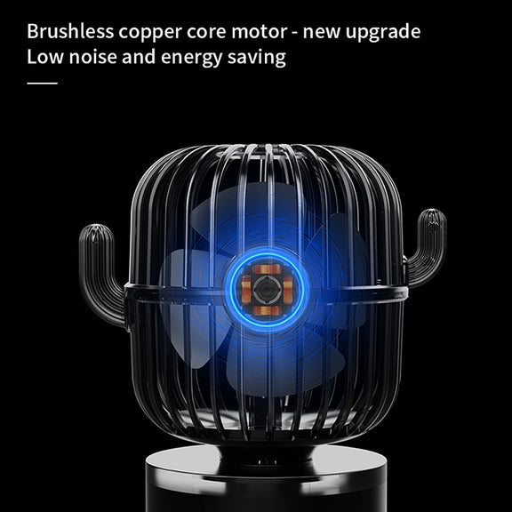 F6 Cactus Portable Mini Fan USB Shaking Head Handheld Desk Electric Fan (Dark Blue)
