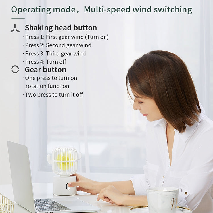 F6 Cactus Portable Mini Fan USB Shaking Head Handheld Desk Electric Fan (Dark Blue)