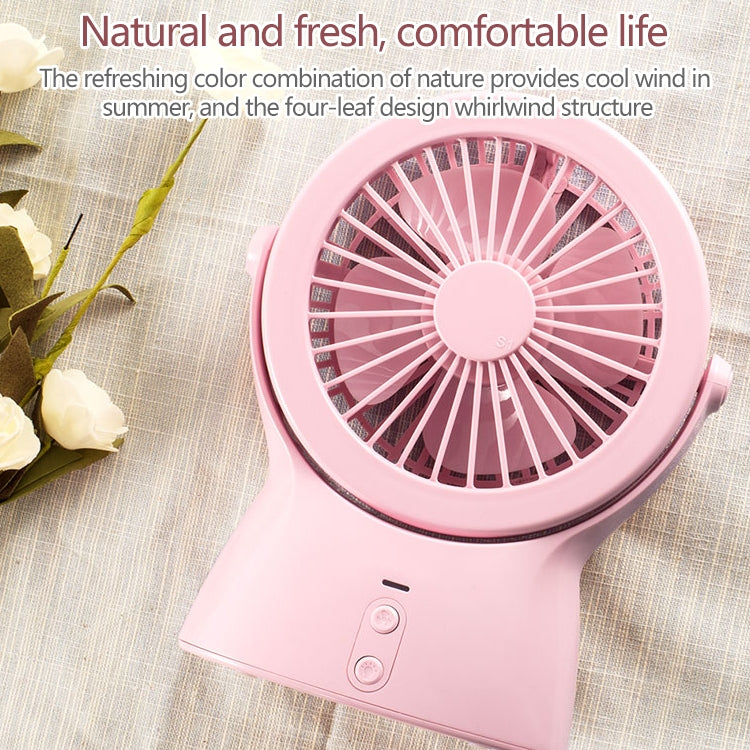 S1 Multi-function Portable USB Charging Mute Desktop Electric Fan Table Lamp, with 3 Speed Control (Pink)