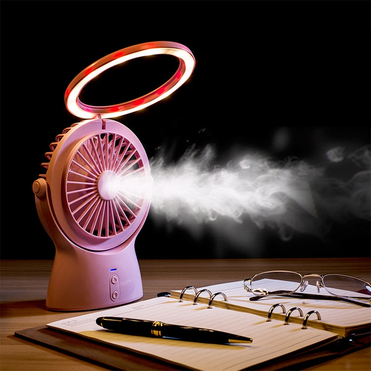 S1 Multi-function Portable USB Charging Mute Desktop Electric Fan Table Lamp, with 3 Speed Control (Mint Green)