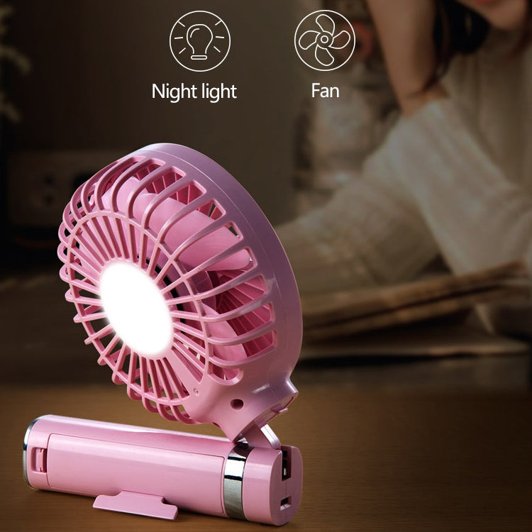 S2 Portable Foldable Handheld Electric Fan, with 3 Speed Control & Night Light (Pink) - Electric Fans by PMC Jewellery | Online Shopping South Africa | PMC Jewellery | Buy Now Pay Later Mobicred