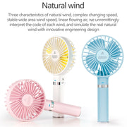 S2 Portable Foldable Handheld Electric Fan, with 3 Speed Control & Night Light (Purple)