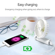 S2 Portable Foldable Handheld Electric Fan, with 3 Speed Control & Night Light (Purple)
