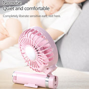 S2 Portable Foldable Handheld Electric Fan, with 3 Speed Control & Night Light (Purple)