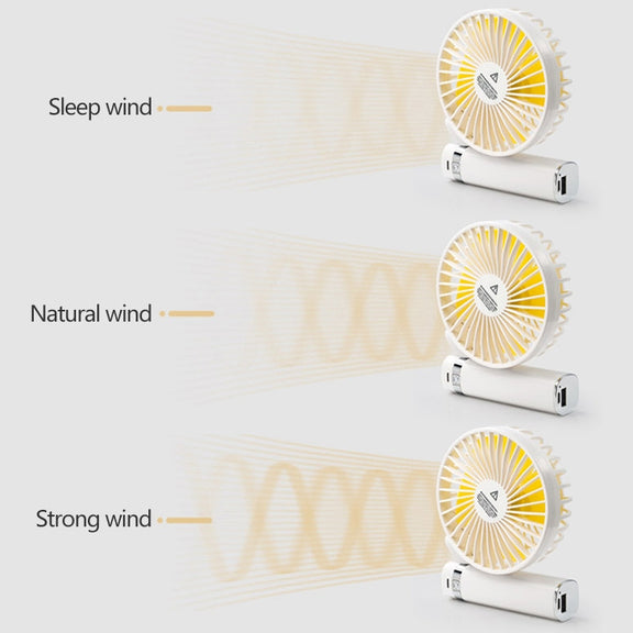 S2 Portable Foldable Handheld Electric Fan, with 3 Speed Control & Night Light (Purple)