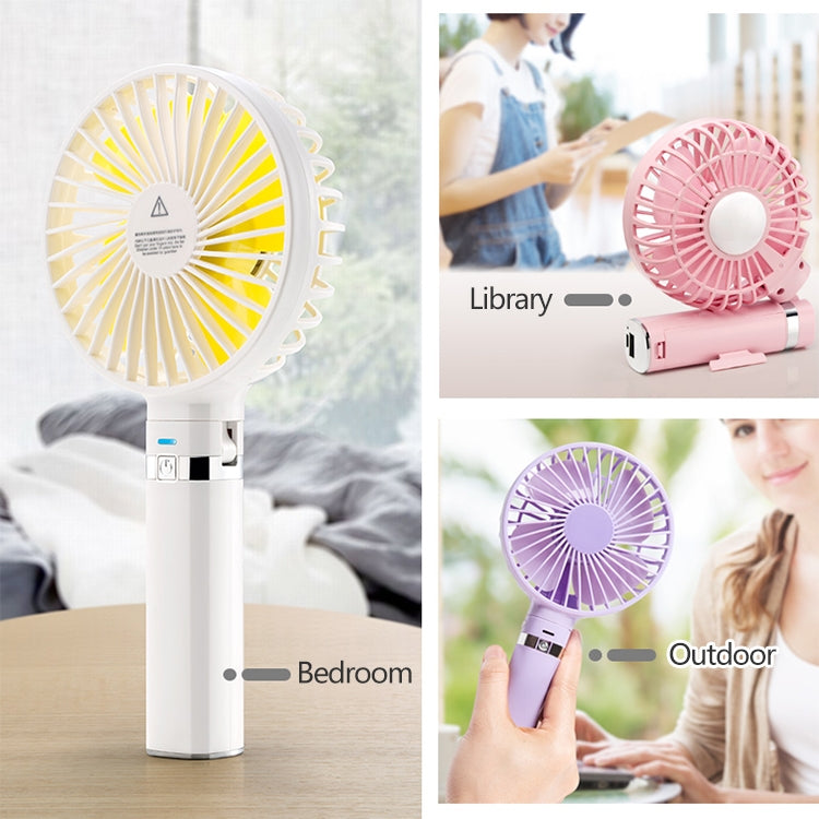 S2 Portable Foldable Handheld Electric Fan, with 3 Speed Control & Night Light (Sky Blue)