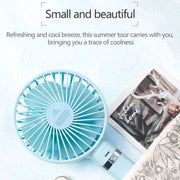 S2 Portable Foldable Handheld Electric Fan, with 3 Speed Control & Night Light (Sky Blue)