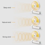 S2 Portable Foldable Handheld Electric Fan, with 3 Speed Control & Night Light (Sky Blue)
