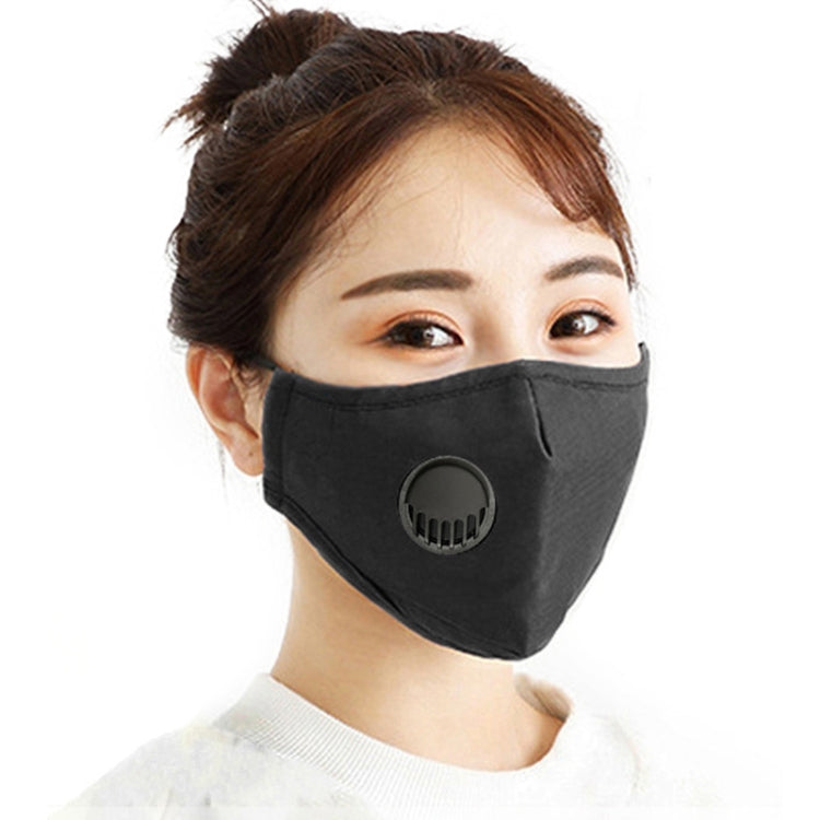 For Men Women Washable Replaceable Filter Breath-Valve PM2.5 Dustproof Face Mask(Black) - Protect Case by PMC Jewellery | Online Shopping South Africa | PMC Jewellery | Buy Now Pay Later Mobicred