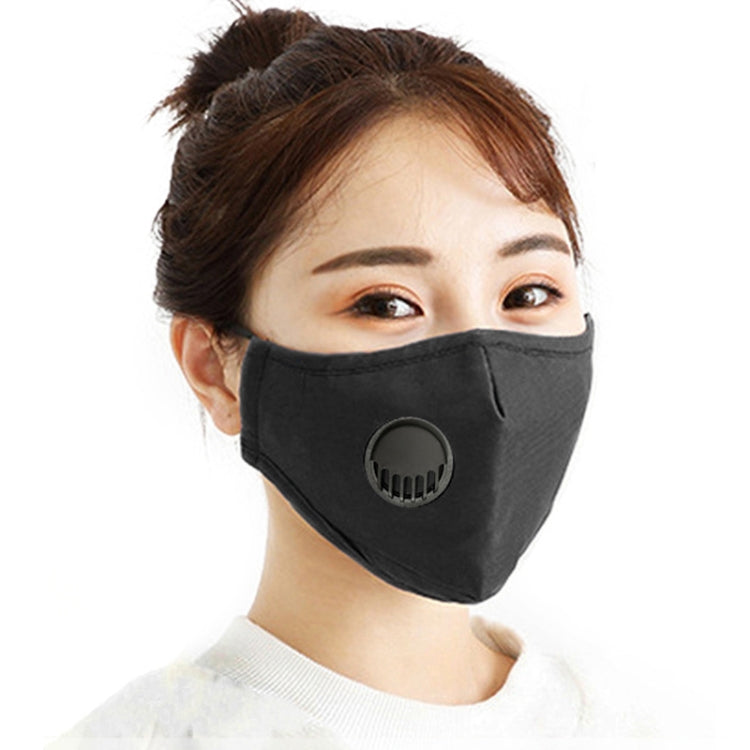 For Men Women Washable Replaceable Filter Breath-Valve PM2.5 Dustproof Face Mask(Black) - Protect Case by PMC Jewellery | Online Shopping South Africa | PMC Jewellery | Buy Now Pay Later Mobicred
