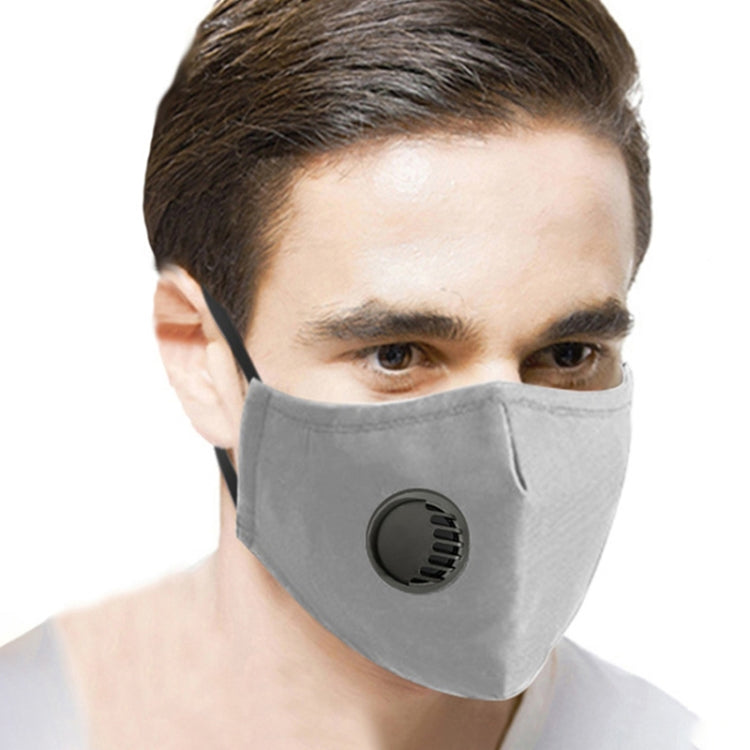 For Men Women Washable Replaceable Filter Breath-Valve PM2.5 Dustproof Face Mask(Grey) - Protect Case by PMC Jewellery | Online Shopping South Africa | PMC Jewellery | Buy Now Pay Later Mobicred