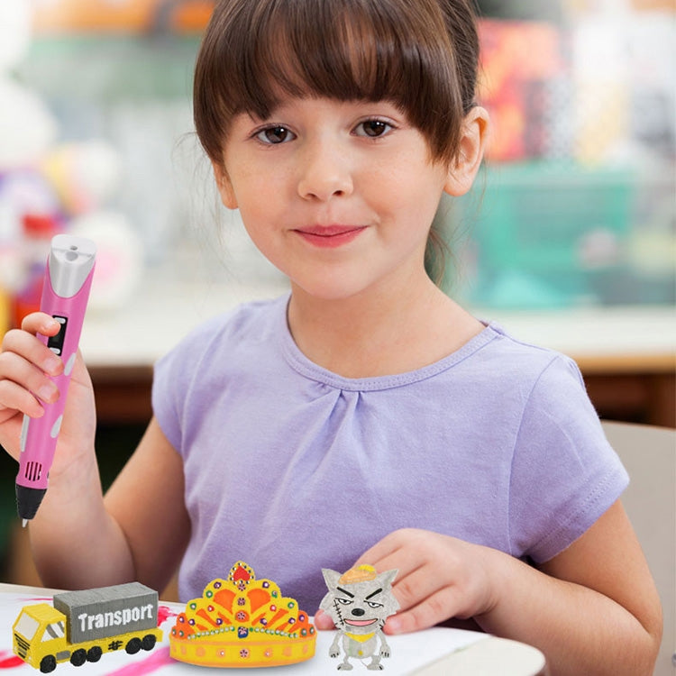 Hand-held 3D Printing Pen, US Plug(Pink)