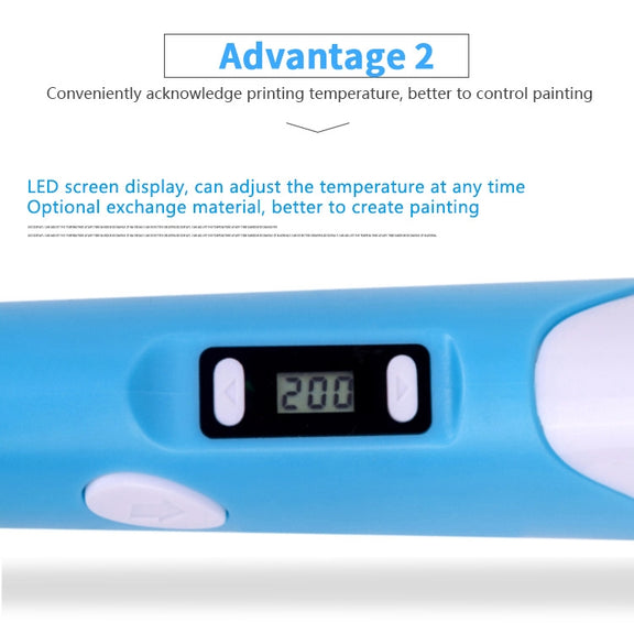 Hand-held 3D Printing Pen, US Plug(Pink)