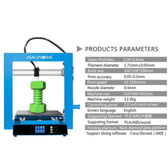 JGAURORA A1 Desktop High Precision Metal Plate Frame Three-Dimensional Physical 3D Printer