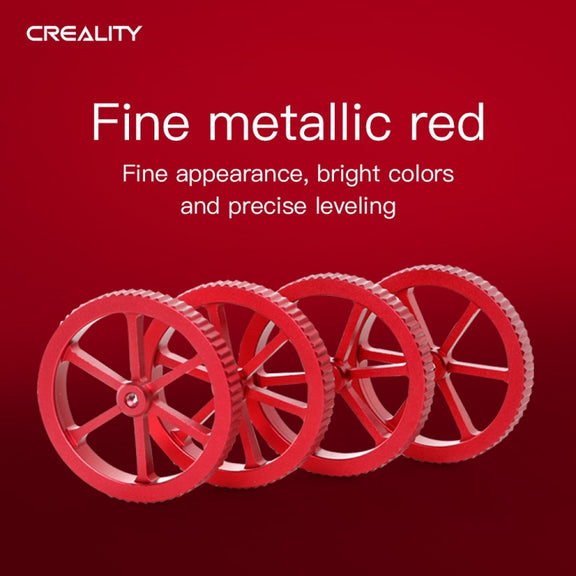 Creality Metal Red Hand Screwed Leveling Nut for Ender-3 / Ender-3 Pro / Ender-3 V2 / CR-10 Pro V2 3D Printer (Red)