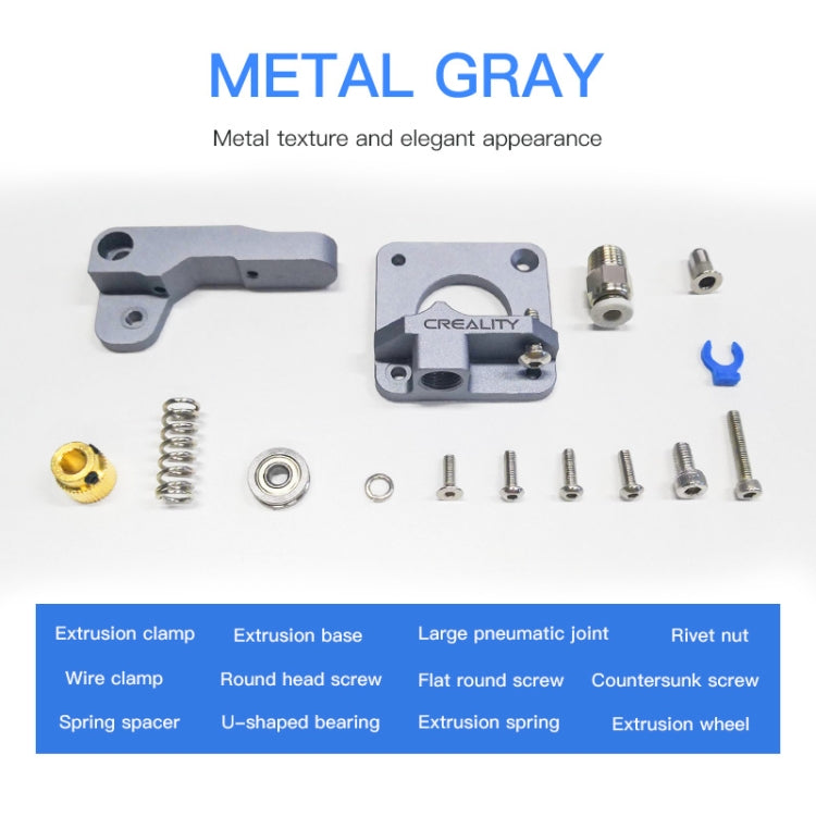 Creality All Metal Silver Block Bowden Extruder Kit for Ender-3 / Ender-3 Pro / Ender-3 V2 / CR-10 Pro V2 3D Printer - free shipping - PMC Jewellery - Order now!