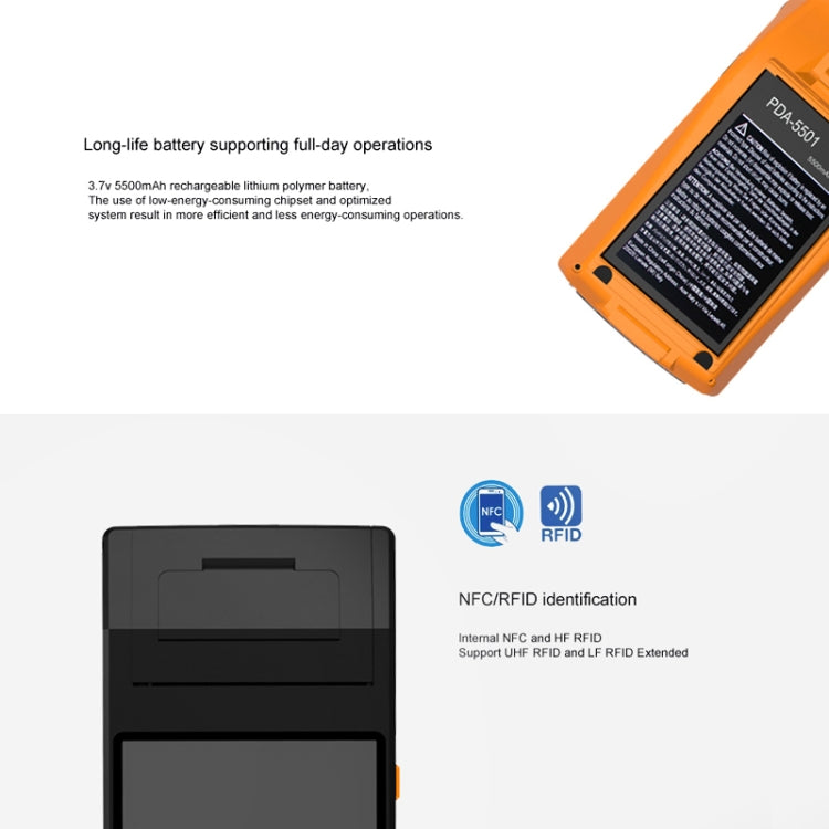 PDA-5501 Multi-function 5.5 inch IPS Screen IP65 Protection All-in-one Intelligent Terminal, Built-in Thermal Line Printer & MIC & Speaker, Support WiFi & Bluetooth & GPS(Blue) - Receipt Printers by PMc TechLife | Online Shopping South Africa | PMc TechLife | Buy Now Pay Later Mobicred