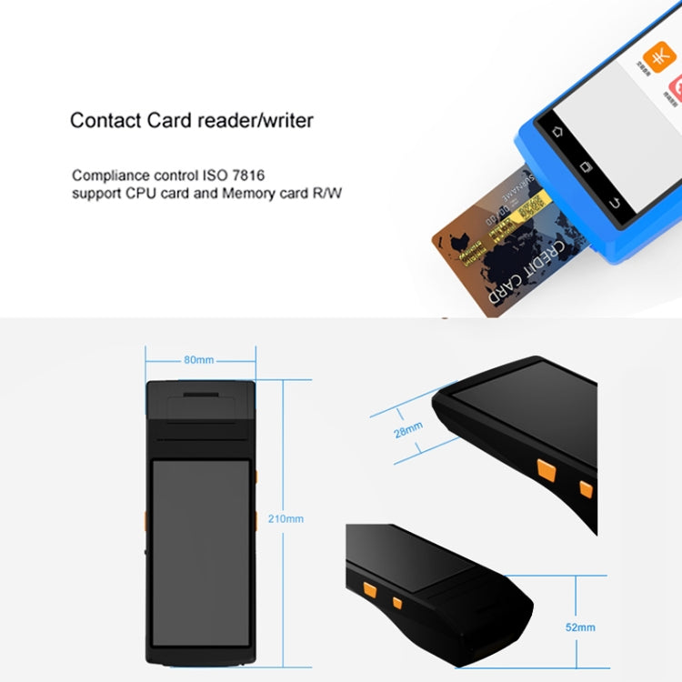 PDA-5501 Multi-function 5.5 inch IPS Screen IP65 Protection All-in-one Intelligent Terminal, Built-in Thermal Line Printer & MIC & Speaker, Support WiFi & Bluetooth & GPS(Blue) - Receipt Printers by PMc TechLife | Online Shopping South Africa | PMc TechLife | Buy Now Pay Later Mobicred