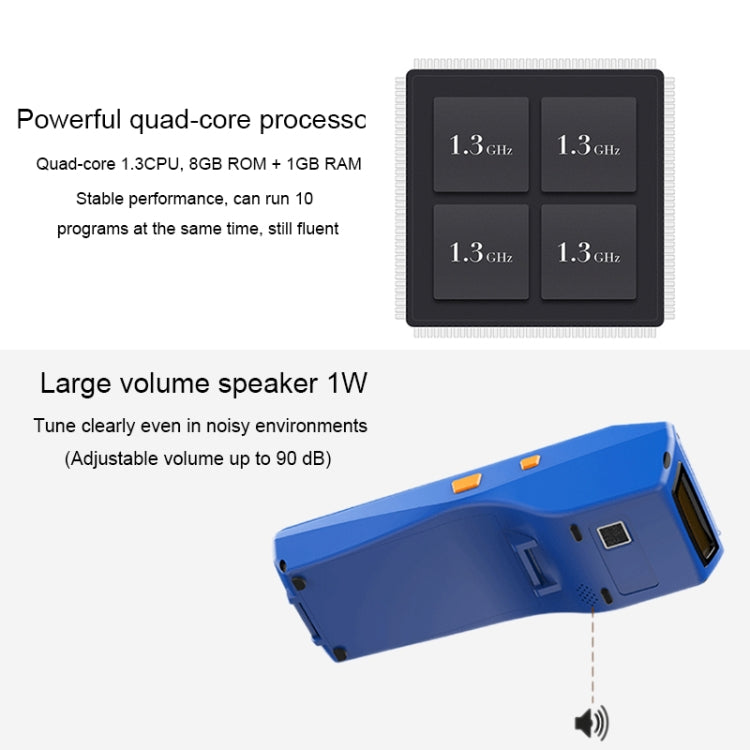 PDA-5501 Multi-function 5.5 inch IPS Screen IP65 Protection All-in-one Intelligent Terminal, Built-in Thermal Line Printer & MIC & Speaker, Support WiFi & Bluetooth & GPS(Blue) - Receipt Printers by PMc TechLife | Online Shopping South Africa | PMc TechLife | Buy Now Pay Later Mobicred