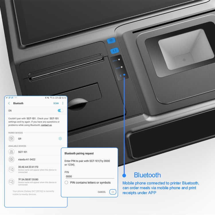 SGT-101W 10.1 inch Capacitive Touch Screen Cash Register, Intel J1900 Quad Core 2.0GHz, 4GB+64GB, US Plug - Printer by PMc TechLife | Online Shopping South Africa | PMc TechLife | Buy Now Pay Later Mobicred