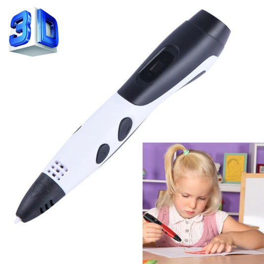 Gen 6th ABS / PLA Filament Kids DIY Drawing 3D Printing Pen with LCD Display(White+Black) - free shipping - PMC Jewellery - Order now!