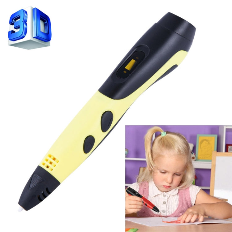 Gen 6th ABS / PLA Filament Kids DIY Drawing 3D Printing Pen with LCD Display(Yellow+Black) - 3D Printer by PMC TechLife | Online Shopping South Africa | PMC TechLife | Buy Now Pay Later Mobicred
