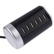 XLD4 30W 6-USB Ports Charger Station Power Adapter AC100-240V, US Plug(Black)