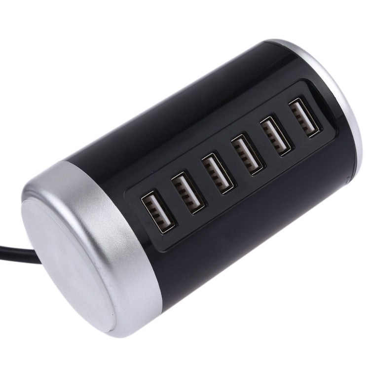 XLD4 30W 6-USB Ports Charger Station Power Adapter AC100-240V, US Plug(Black)