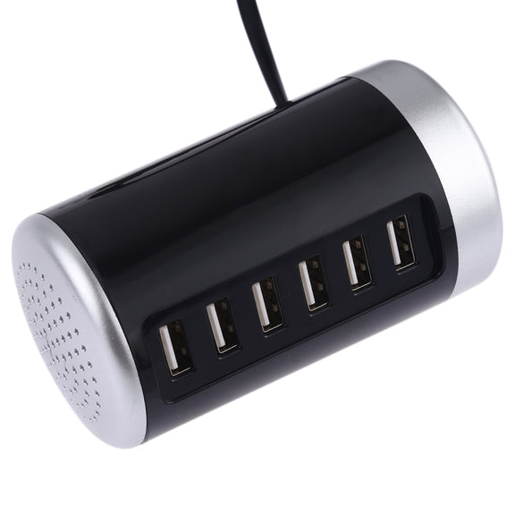 XLD4 30W 6-USB Ports Charger Station Power Adapter AC100-240V, US Plug(Black)