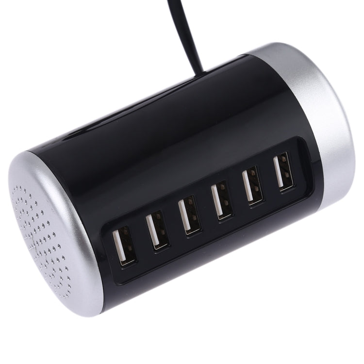 XLD4 30W 6-USB Ports Charger Station Power Adapter AC100-240V, US Plug(Black)
