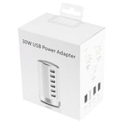 XLD4 30W 6-USB Ports Charger Station Power Adapter AC100-240V, US Plug(Black)