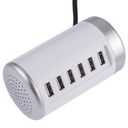 30W 6-USB Ports Charger Station Power Adapter AC100-240V, US Plug(White)