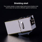 CAT.6 Shielded Pass-through Network Module, Dual Ports Panel + Shielded Pass-through + Telephone Socket (Gold)