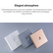 CAT.6 Shielded Pass-through Network Module, Single Port Panel + Shielded Pass-through (Gold)
