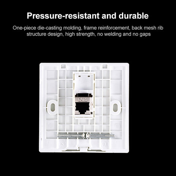 CAT.6 Shielded Pass-through Network Module, Dual Ports Panel + Shielded Pass-through (Gold)
