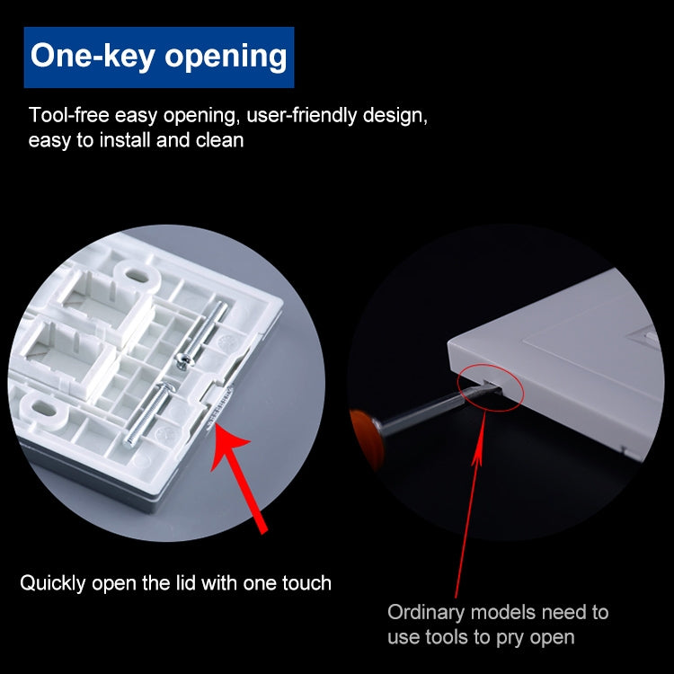 CAT.6 Shielded Pass-through Network Module, Dual Ports Panel + Shielded Pass-through (Grey)
