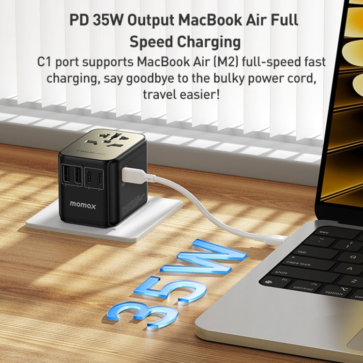 MOMAX 1-World UA9 PD 35W Fast Charger Power Adapter (Gold)