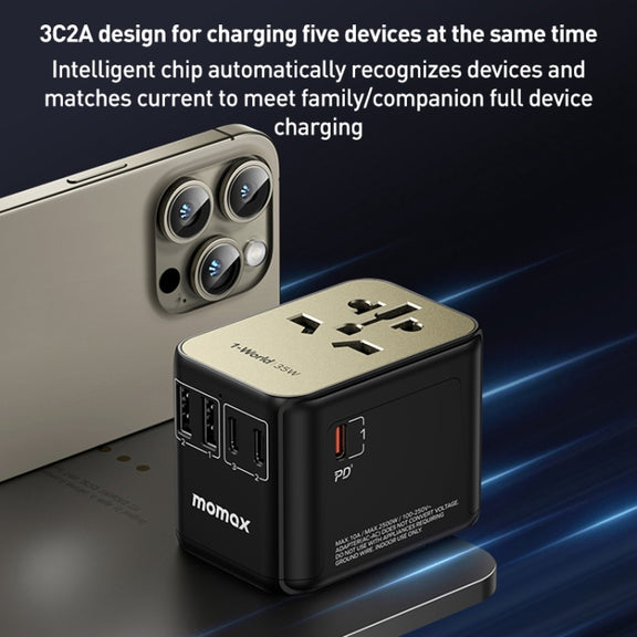 MOMAX 1-World UA9 PD 35W Fast Charger Power Adapter (Gold)