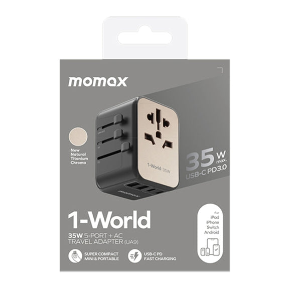 MOMAX 1-World UA9 PD 35W Fast Charger Power Adapter (Gold)