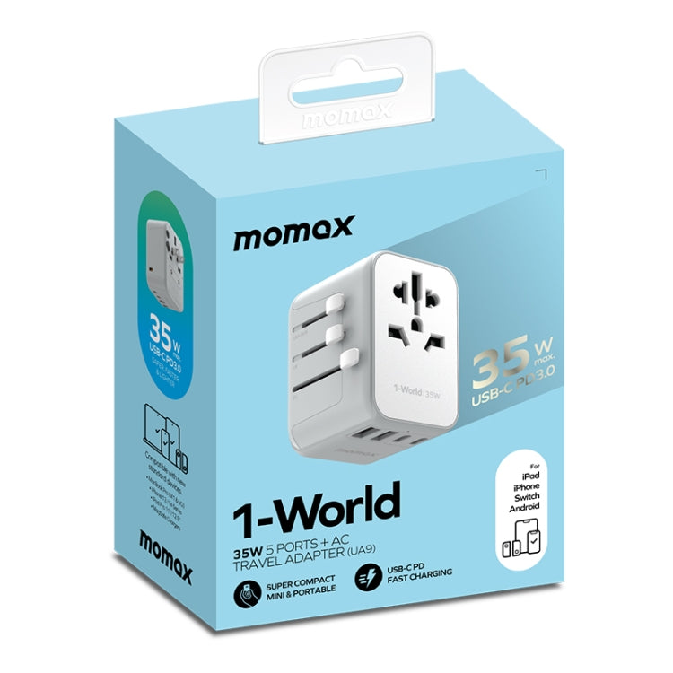 MOMAX 1-World UA9 PD 35W Fast Charger Power Adapter(White) - free shipping - PMC TechLife - Order now!