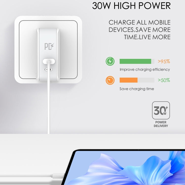 LDNIO A4403C 30W PD + Auto-id Foldable Fast Travel Charger with 1m Micro USB Cable, UK Plug - USB Charger by LDNIO | Online Shopping South Africa | PMC TechLife | Buy Now Pay Later Mobicred