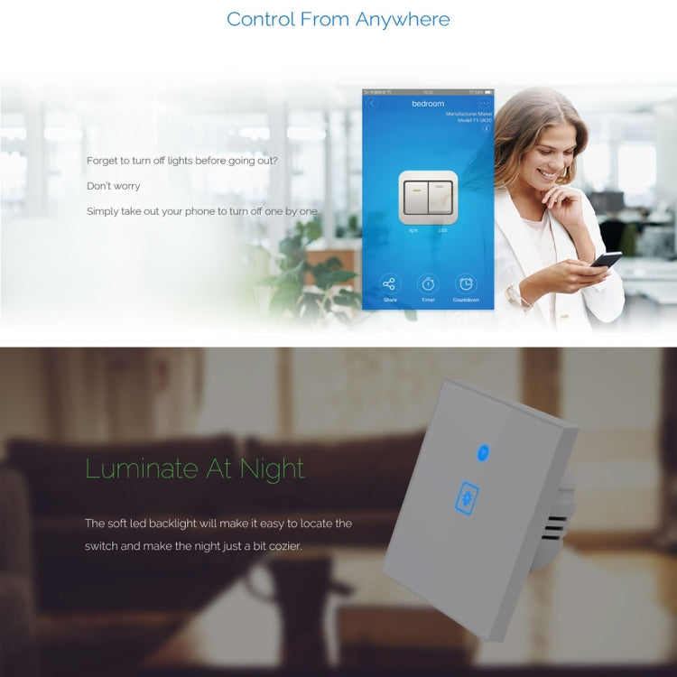 WS-EU-03 EWeLink APP & Touch Control 2A 3 Gangs Tempered Glass Panel Smart Wall Switch, AC 90V-250V, EU Plug - Smart Socket by PMC TechLife | Online Shopping South Africa | PMC TechLife | Buy Now Pay Later Mobicred