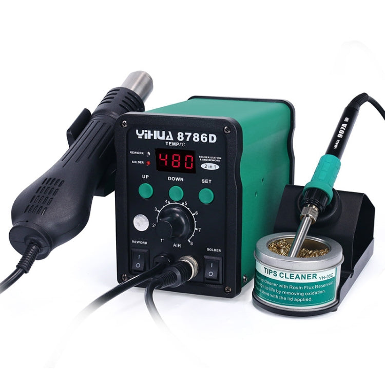 YIHUA 8786D 2 in 1 AC 220V LED Display Adjustable Temperature Hot Air Gun + Solder Station & Soldering Iron - Heat Guns by PMC TechLife | Online Shopping South Africa | PMC TechLife | Buy Now Pay Later Mobicred