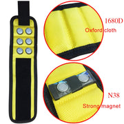 1680D Oxford Cloth Pocket Magnetic Wristband Storage Pockets Tool(Blue)