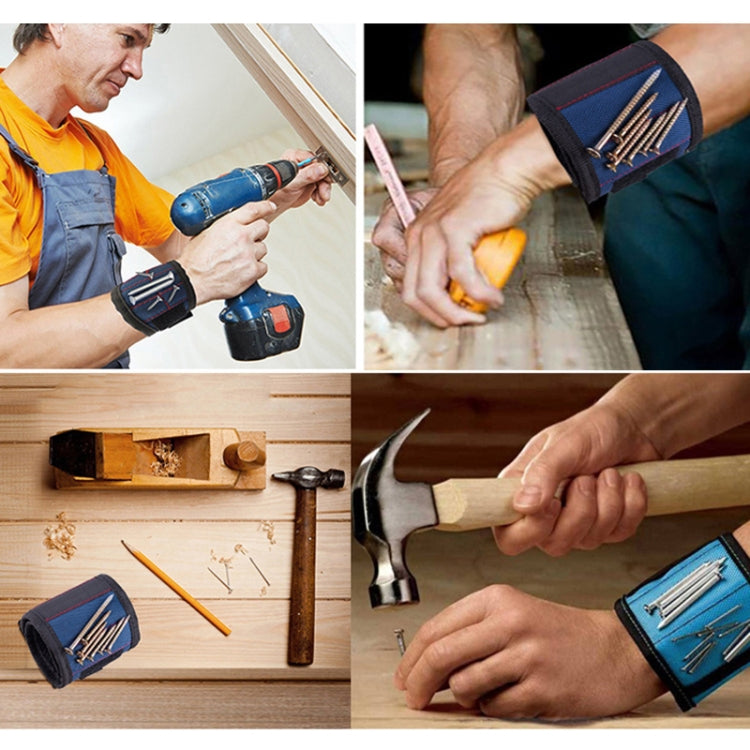 1680D Oxford Cloth Pocket Magnetic Wristband Storage Pockets Tool(Red) - free shipping - PMC TechLife - Order now!