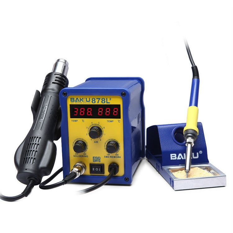 BAKU BK-878L2 AC 110V LED Display 2 in 1 Hot Air Gun Soldering Iron Soldering Station - free shipping - PMC TechLife - Order now!